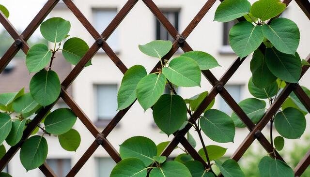 jardinière avec treillis sur roulette