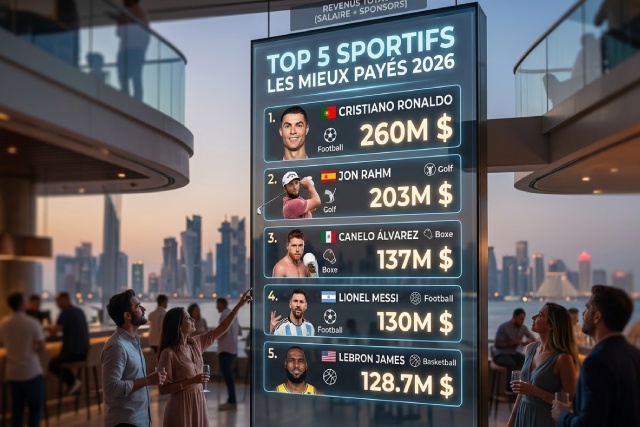 sportifs mieux payés